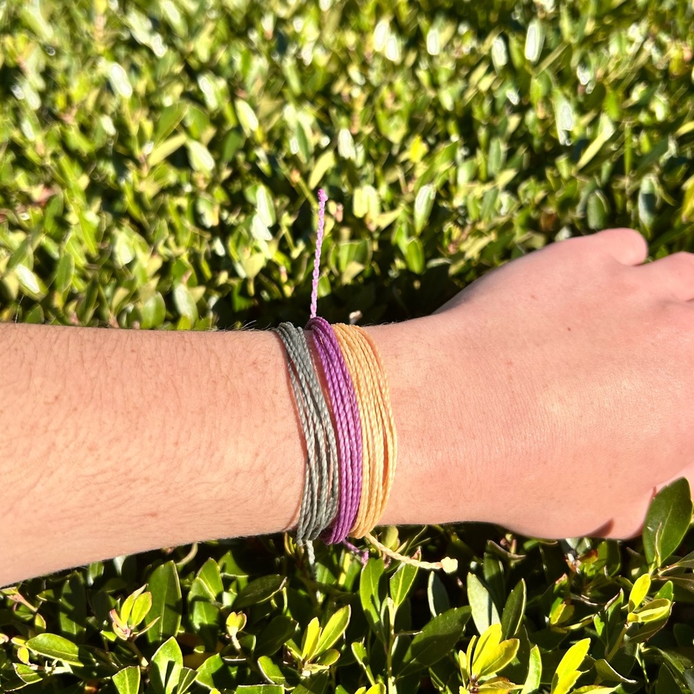 Pura Vida Purple Yellow Gray Bracelets OS NWOT